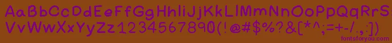 Amateurcomic Font – Purple Fonts on Brown Background