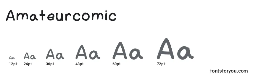 Размеры шрифта Amateurcomic