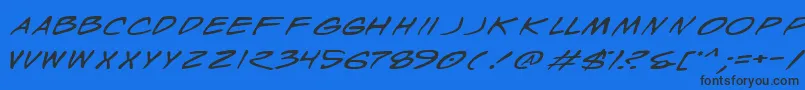 WyldStallynsExtended Font – Black Fonts on Blue Background