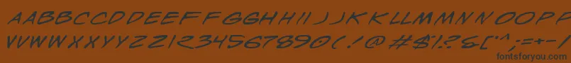WyldStallynsExtended-Schriftart – Schwarze Schriften auf braunem Hintergrund