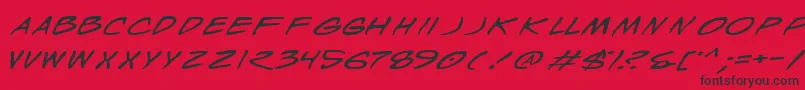 WyldStallynsExtended Font – Black Fonts on Red Background