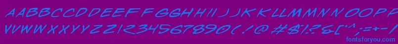 WyldStallynsExtended Font – Blue Fonts on Purple Background