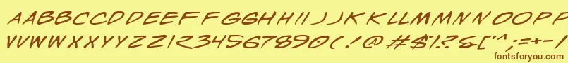 WyldStallynsExtended Font – Brown Fonts on Yellow Background