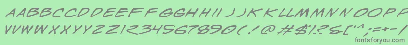 WyldStallynsExtended Font – Gray Fonts on Green Background