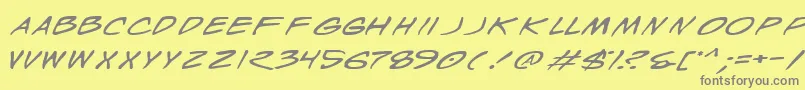 フォントWyldStallynsExtended – 黄色の背景に灰色の文字