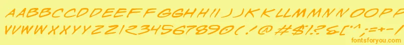 WyldStallynsExtended Font – Orange Fonts on Yellow Background