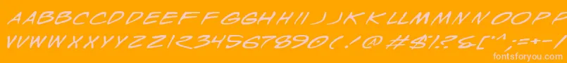 WyldStallynsExtended Font – Pink Fonts on Orange Background