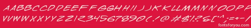 WyldStallynsExtended Font – Pink Fonts on Red Background