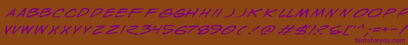 WyldStallynsExtended Font – Purple Fonts on Brown Background