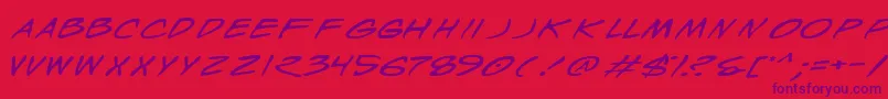 WyldStallynsExtended Font – Purple Fonts on Red Background