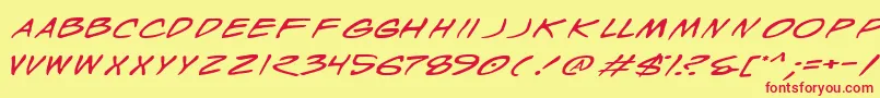 WyldStallynsExtended Font – Red Fonts on Yellow Background