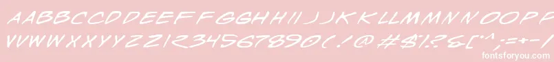 Weitere Informationen zur WyldStallynsExtended-Schriftart WyldStallynsExtended-Schriftart – Weiße Schriften auf rosa Hintergrund