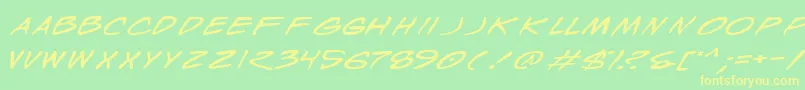 Шрифт WyldStallynsExtended – жёлтые шрифты на зелёном фоне