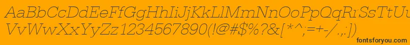 UrwegyptiennetextligwidOblique Font – Black Fonts on Orange Background