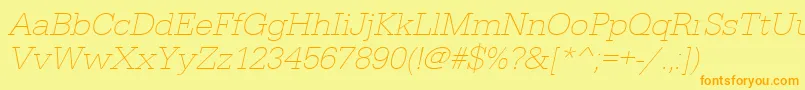 UrwegyptiennetextligwidOblique Font – Orange Fonts on Yellow Background