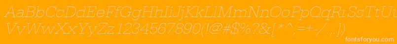 UrwegyptiennetextligwidOblique Font – Pink Fonts on Orange Background