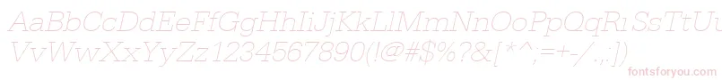 UrwegyptiennetextligwidOblique Font – Pink Fonts on White Background