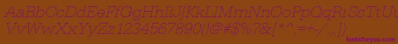 UrwegyptiennetextligwidOblique Font – Purple Fonts on Brown Background