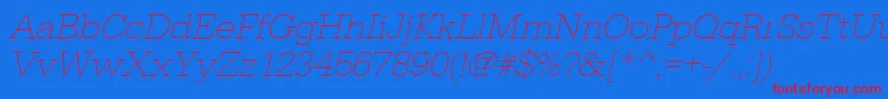 UrwegyptiennetextligwidOblique Font – Red Fonts on Blue Background