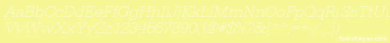 UrwegyptiennetextligwidOblique Font – White Fonts on Yellow Background