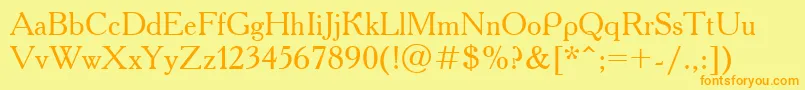 UkAcademy Font – Orange Fonts on Yellow Background