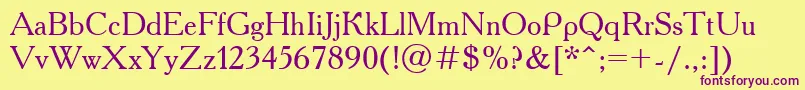 UkAcademy Font – Purple Fonts on Yellow Background