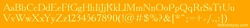 UkAcademy Font – Yellow Fonts on Orange Background