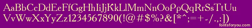 UkAcademy Font – Yellow Fonts on Purple Background