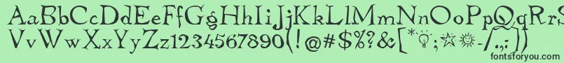 TembleitcTt Font – Black Fonts on Green Background