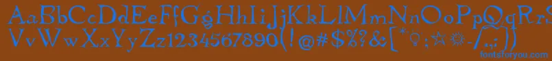 TembleitcTt Font – Blue Fonts on Brown Background