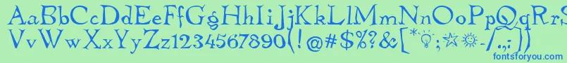 TembleitcTt Font – Blue Fonts on Green Background