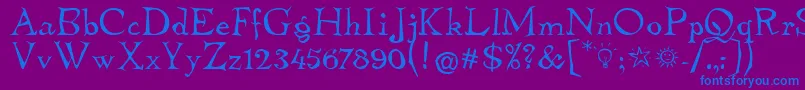 TembleitcTt Font – Blue Fonts on Purple Background