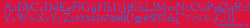 TembleitcTt Font – Blue Fonts on Red Background