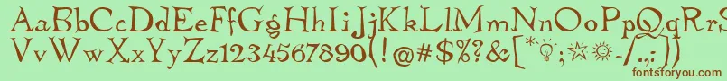 TembleitcTt Font – Brown Fonts on Green Background