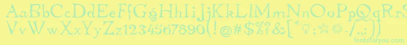 TembleitcTt Font – Green Fonts on Yellow Background