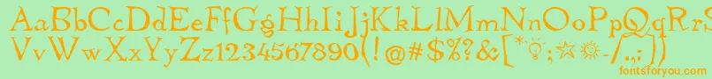 TembleitcTt Font – Orange Fonts on Green Background