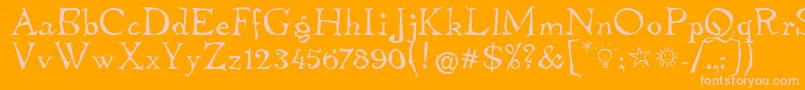 TembleitcTt-Schriftart – Rosa Schriften auf orangefarbenem Hintergrund