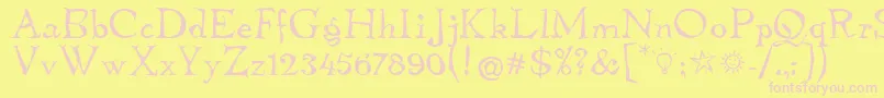 TembleitcTt Font – Pink Fonts on Yellow Background