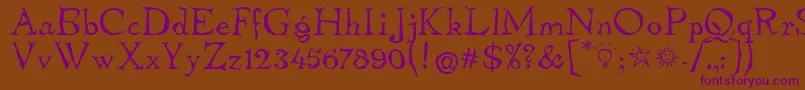 TembleitcTt Font – Purple Fonts on Brown Background