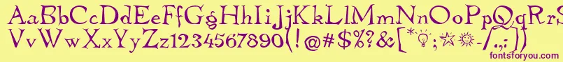 TembleitcTt Font – Purple Fonts on Yellow Background