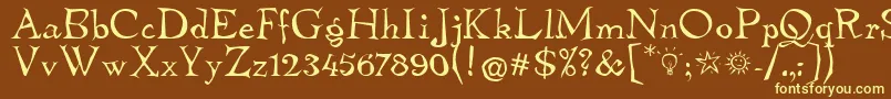 TembleitcTt Font – Yellow Fonts on Brown Background