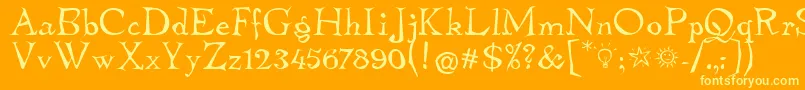 TembleitcTt Font – Yellow Fonts on Orange Background