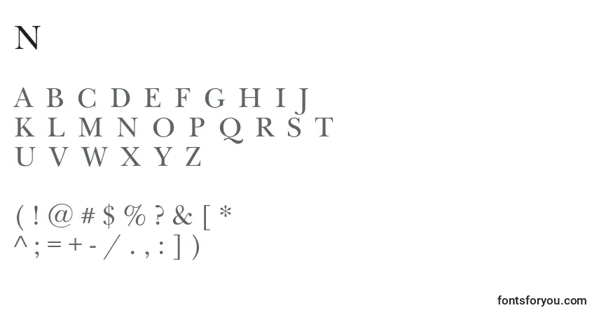 Czcionka Newbaskervilleexpscc – alfabet, cyfry, specjalne znaki