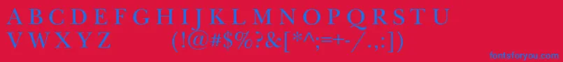 Newbaskervilleexpscc Font – Blue Fonts on Red Background