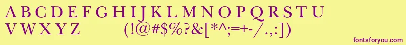 Newbaskervilleexpscc Font – Purple Fonts on Yellow Background