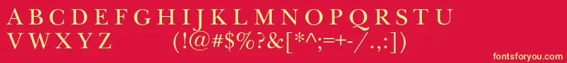 Newbaskervilleexpscc Font – Yellow Fonts on Red Background