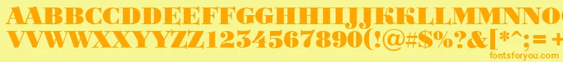 ABodoniortotitulBlack Font – Orange Fonts on Yellow Background