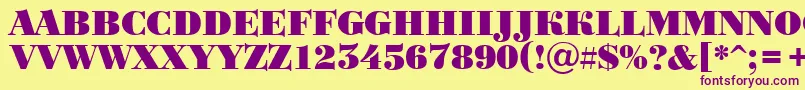 ABodoniortotitulBlack Font – Purple Fonts on Yellow Background