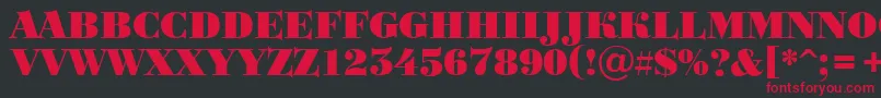 ABodoniortotitulBlack Font – Red Fonts on Black Background