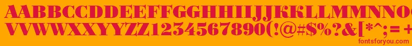 フォントABodoniortotitulBlack – オレンジの背景に赤い文字